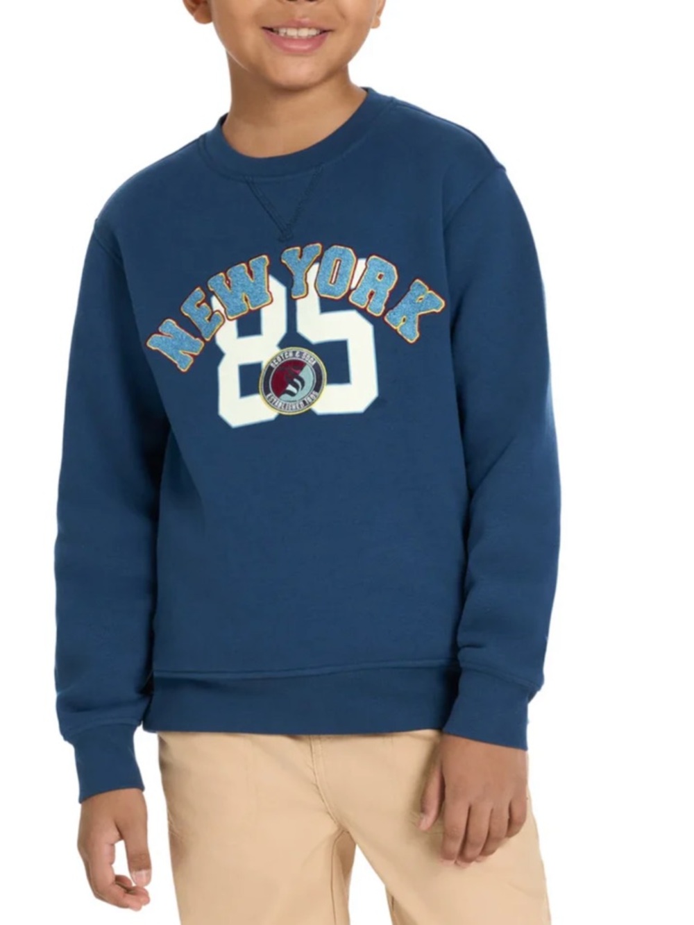 Scotch & Soda Blue 'New York 85' Crewneck Sweatshirt